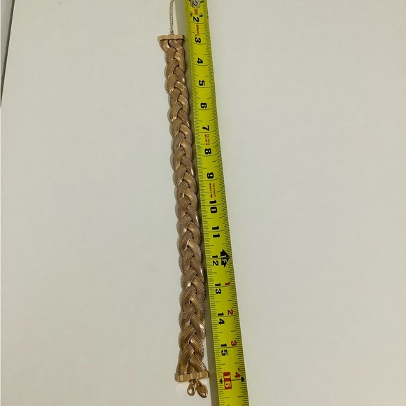 Statement Textured Braided Collar Necklace in Gold Tone - Picture 4 of 8